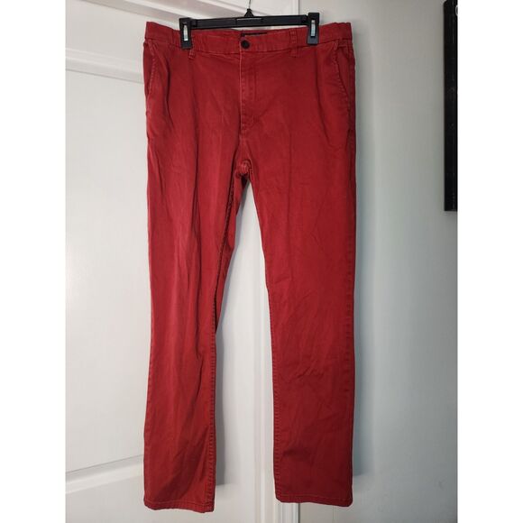 MATCH Men’s Red Cotton Chino Pants – Size 36 (XXL) - Picture 1 of 3